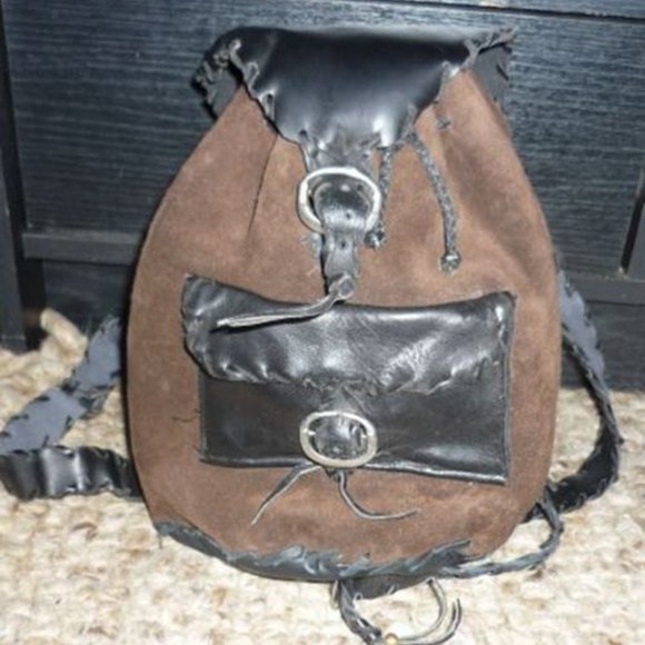 Leatherbackpack in brown and black - handmade